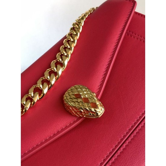 Replica perfette Borsa a tracolla Bvlgari Serpenti East-West Maxi Chain Versione Chip Rosso