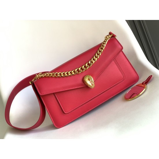 Replica perfette Borsa a tracolla Bvlgari Serpenti East-West Maxi Chain Versione Chip Rosso