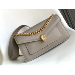 Borse a tracolla Bvlgari Serpenti East-West Maxi Chain Versione Chip Grigio