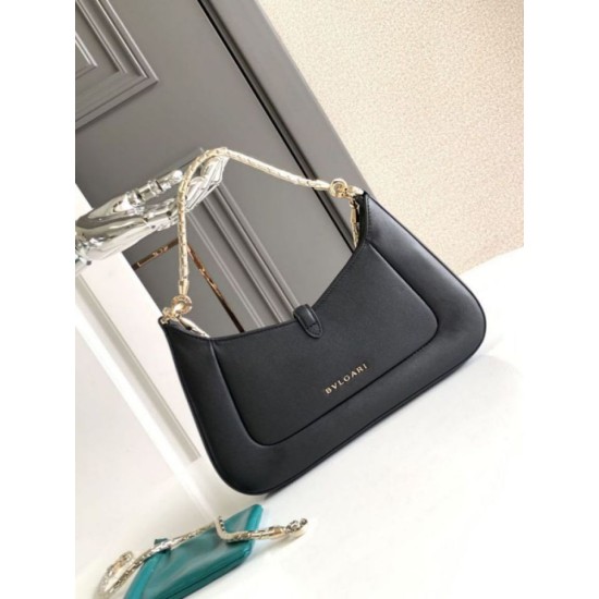 Replica Borsa a tracolla piccola Bvlgari Serpenti Baia nera Imitazioni Replica perfette Borsa a tracolla piccola Bvlgari Serpenti Baia nera