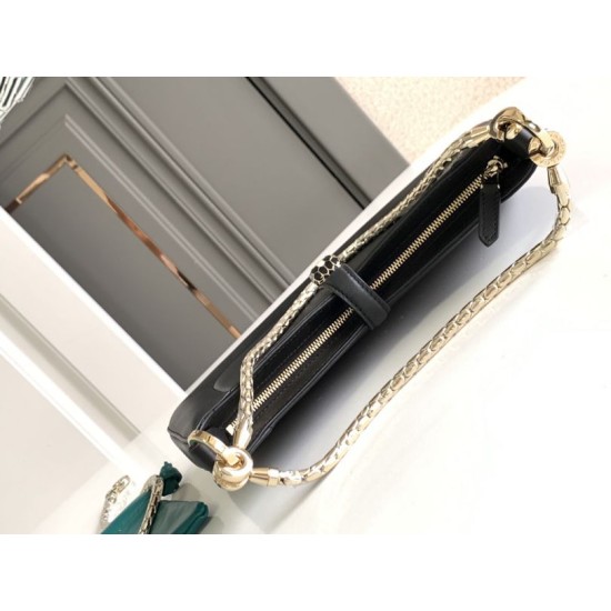 Replica Borsa a tracolla piccola Bvlgari Serpenti Baia nera Imitazioni Replica perfette Borsa a tracolla piccola Bvlgari Serpenti Baia nera