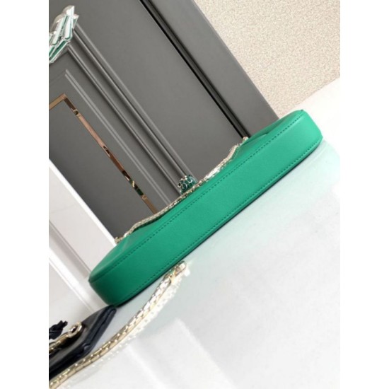 Replica Borsa a tracolla piccola Bvlgari Serpenti Baia verde Imitazioni Replica perfette Borsa a tracolla piccola Bvlgari Serpenti Baia verde