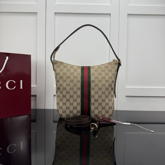 Replica Gucci 875117 Borsa a tracolla media Lunetta marrone Imitazioni Replica perfette Gucci 875117 Borsa a tracolla media Lunetta marrone