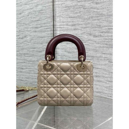 Replica Mini borsa Lady Dior Dior bow rossa/beige Imitazioni Replica perfette Mini borsa Lady Dior Dior bow rossa/beige