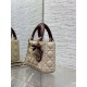 Replica Mini borsa Lady Dior Dior bow rossa/beige Imitazioni Replica perfette Mini borsa Lady Dior Dior bow rossa/beige