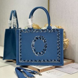 Replica borse griffate shopping Dior Book Tote Blu Wave con tracolla Imitazioni Replica perfette Imitazioni borse griffate shopping Dior Book Tote Blu Wave con tracolla