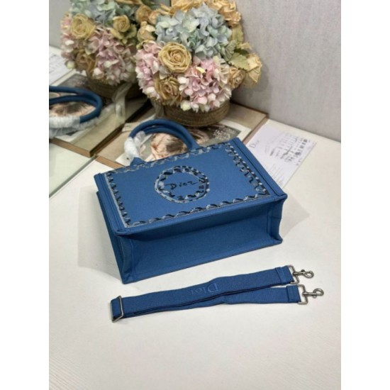 Replica borse griffate shopping Dior Book Tote Blu Wave con tracolla Imitazioni Replica perfette Imitazioni borse griffate shopping Dior Book Tote Blu Wave con tracolla