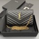 Replica Portafoglio a catena YSL Saint Laurent Envelope nero oro Imitazioni Replica perfette Portafoglio a catena YSL Saint Laurent Envelope nero oro