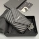 Replica Portafoglio a catena YSL Saint Laurent Envelope pelle originale nero argento Imitazioni Replica perfette Portafoglio a catena YSL Saint Laurent Envelope pelle originale nero argento