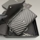 Replica Portafoglio a catena YSL Saint Laurent Envelope pelle originale nero argento Imitazioni Replica perfette Portafoglio a catena YSL Saint Laurent Envelope pelle originale nero argento