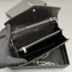 Replica Portafoglio a catena YSL Saint Laurent Envelope pelle originale nero argento Imitazioni Replica perfette Portafoglio a catena YSL Saint Laurent Envelope pelle originale nero argento