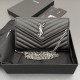Replica Portafoglio a catena YSL Saint Laurent Envelope pelle originale nero argento Imitazioni Replica perfette Portafoglio a catena YSL Saint Laurent Envelope pelle originale nero argento