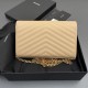 Replica Portafoglio a catena YSL Saint Laurent Envelope pelle originale albicocca Imitazioni Replica perfette Portafoglio a catena YSL Saint Laurent Envelope pelle originale albicocca