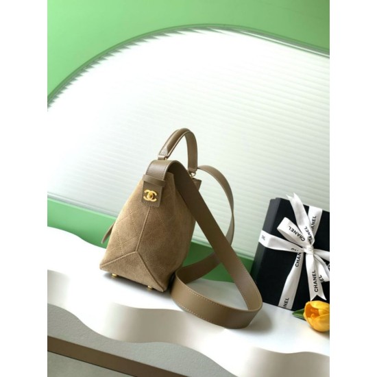 Replica perfette Borsa a mano Chanel 26S AS6268  scamosciata con tracolla larga grigio