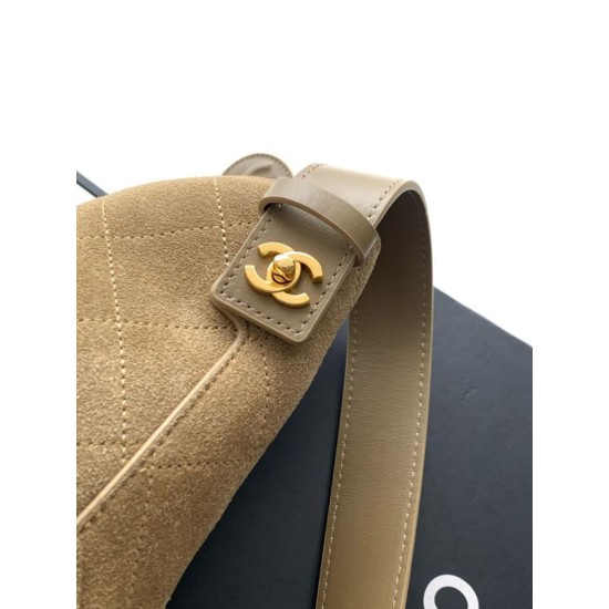 Replica perfette Borsa a mano Chanel 26S AS6268  scamosciata con tracolla larga grigio