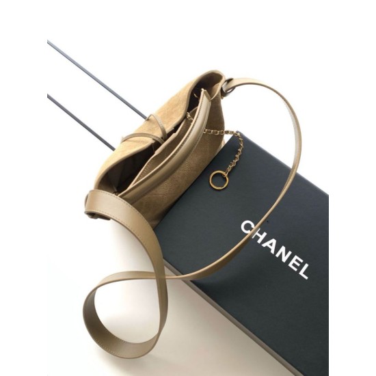 Replica perfette Borsa a mano Chanel 26S AS6268  scamosciata con tracolla larga grigio