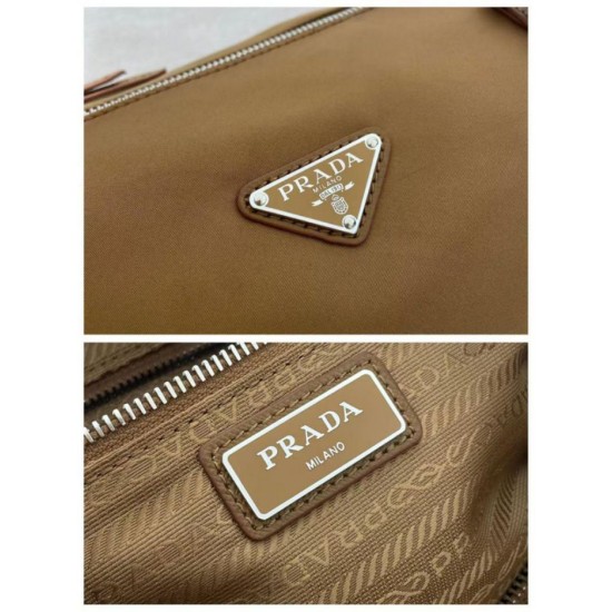 Replica Borse Valigia Prada 1BB154 nylon Marrone Imitazioni Replica perfette Borse Valigia Prada 1BB154 nylon Marrone