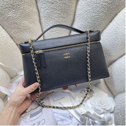 Replica Borsa Chanel Vanity con catena 29cm AS6473 Nera Imitazioni Replica perfette Borsa Chanel Vanity con catena 29cm AS6473 Nera
