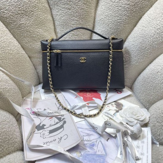 Replica Borsa Chanel Vanity con catena 29cm AS6473 Nera Imitazioni Replica perfette Borsa Chanel Vanity con catena 29cm AS6473 Nera