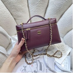 Replica Qualità Premium Borsa Chanel Vanity con catena 23cm AS5347 Rosso Imitazioni Replica perfette Qualità Premium Borsa Chanel Vanity con catena 23cm AS5347 Rosso