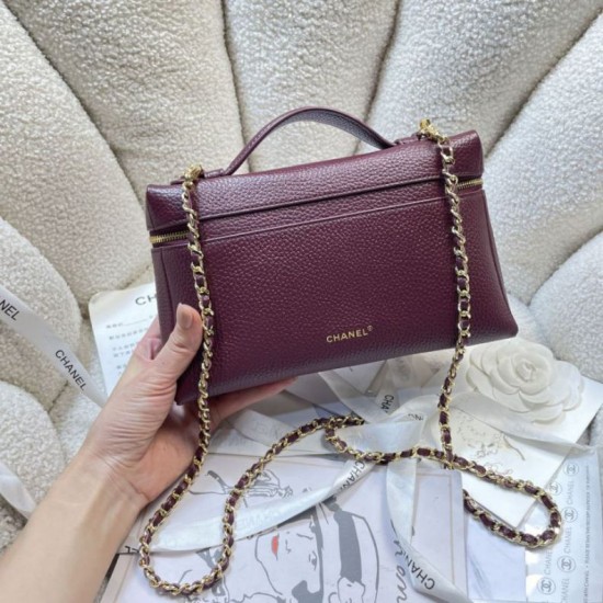 Replica Qualità Premium Borsa Chanel Vanity con catena 23cm AS5347 Rosso Imitazioni Replica perfette Qualità Premium Borsa Chanel Vanity con catena 23cm AS5347 Rosso