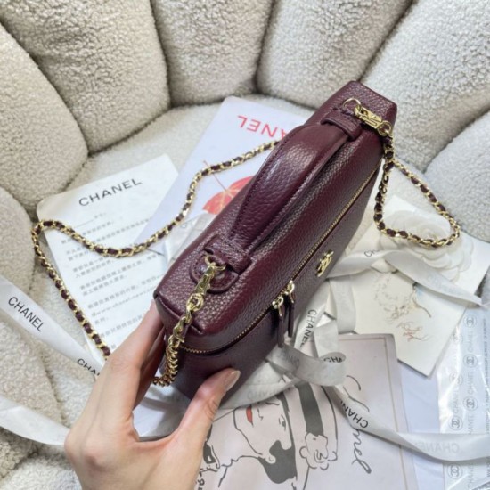 Replica Qualità Premium Borsa Chanel Vanity con catena 23cm AS5347 Rosso Imitazioni Replica perfette Qualità Premium Borsa Chanel Vanity con catena 23cm AS5347 Rosso