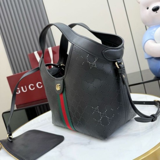 Replica Borse Imitazioni piccola Gucci Giglio traforata GG 860845 Nero Imitazioni Replica perfette Borse Imitazioni piccola Gucci Giglio traforata GG 860845 Nero