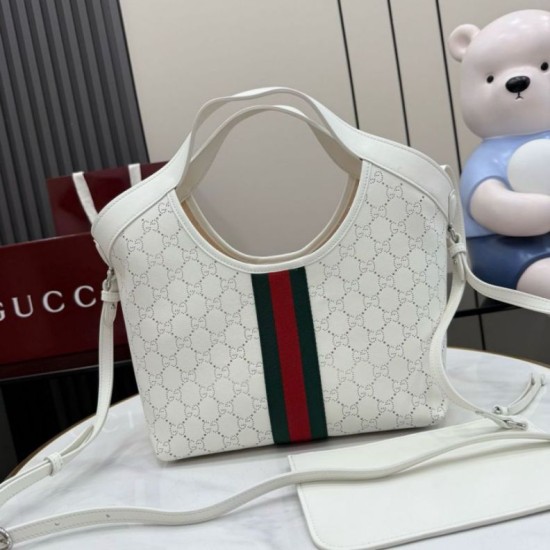 Replica Qualità Premium Borsa piccola Gucci Giglio traforata GG 860845 bianca Imitazioni Replica perfette Qualità Premium Borsa piccola Gucci Giglio traforata GG 860845 bianca