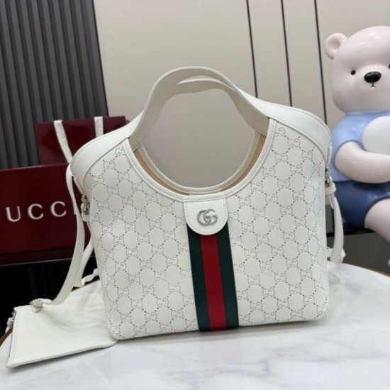 Replica Qualità Premium Borsa piccola Gucci Giglio traforata GG 860845 bianca Imitazioni Replica perfette Qualità Premium Borsa piccola Gucci Giglio traforata GG 860845 bianca
