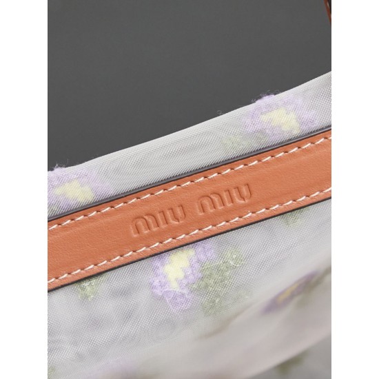 Replica Qualità Premium Borse tote rete ricamata Miu Miu 5BA310 19cm Imitazioni Replica perfette Qualità Premium Borse tote rete ricamata Miu Miu 5BA310 19cm