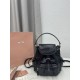 Replica perfette Zaino Miu Miu 26s pelle cerata 5bc043 22cm nero