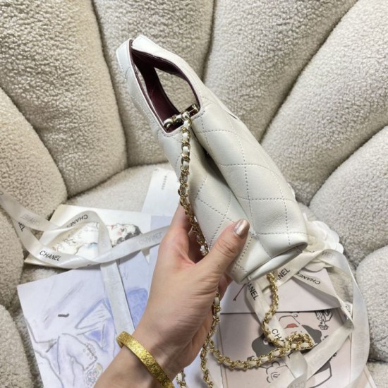 Replica Borse Alta Qualità shopping Chanel 26A AS6392 bianca Apertura a forma V Imitazioni Replica perfette Borse Alta Qualità shopping Chanel 26A AS6392 bianca Apertura a forma V