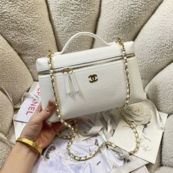 Borse Chanel AS5347 Vanity con catena 23cm Bianco Borse Chanel AS5347 Vanity con catena 23cm Bianco
