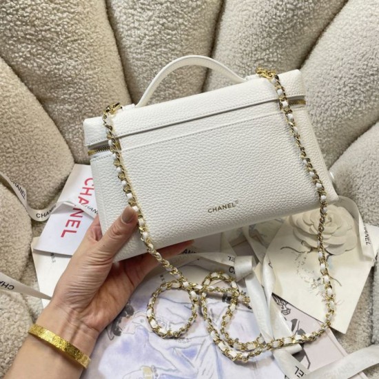 Replica Borse Firmate Chanel AS5347 Vanity con catena 23cm Bianco Imitazioni Replica perfette Borse Firmate Chanel AS5347 Vanity con catena 23cm Bianco