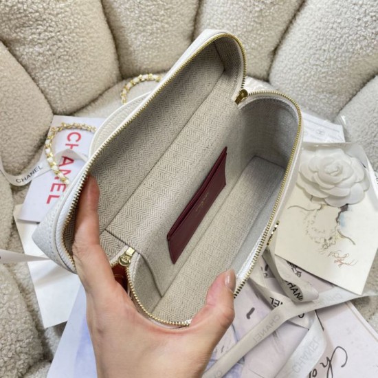 Replica Borse Firmate Chanel AS5347 Vanity con catena 23cm Bianco Imitazioni Replica perfette Borse Firmate Chanel AS5347 Vanity con catena 23cm Bianco