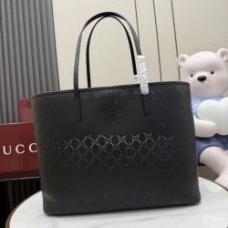 Replica perfette Borsa tote grande Gucci 874745 Tribeca con perforazioni nera