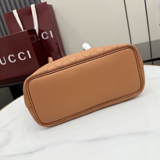 Replica perfette Borsa tote Gucci 875236 Tribeca con perforazioni giallo terroso