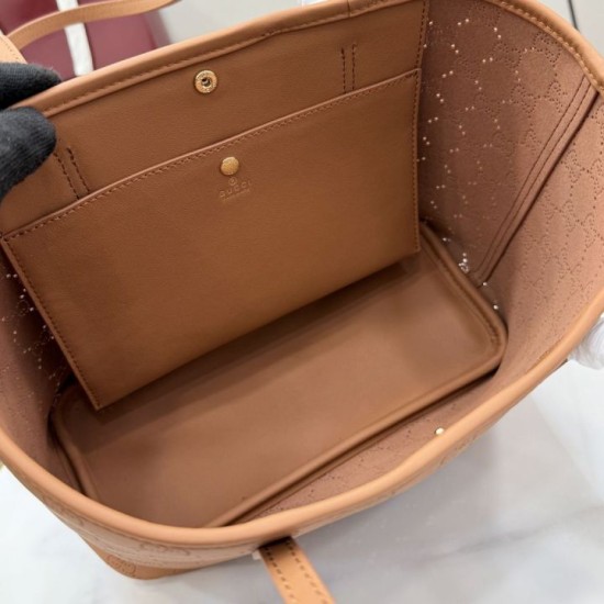 Replica perfette Borsa tote Gucci 875236 Tribeca con perforazioni giallo terroso