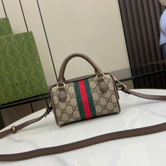 Replica Borsa Mini Boston Gucci Ophidia 781490 marrone Imitazioni Replica perfette Borsa Mini Boston Gucci Ophidia 781490 marrone