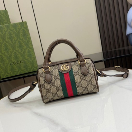 Replica Borsa Mini Boston Gucci Ophidia 781490 marrone Imitazioni Replica perfette Borsa Mini Boston Gucci Ophidia 781490 marrone
