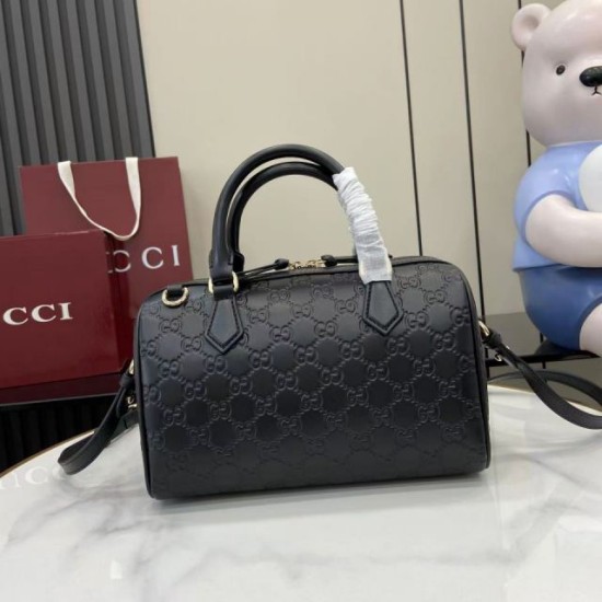 Replica Borsa Gucci Boston media con emblema GG 848886 Nero Imitazioni Replica perfette Borsa Gucci Boston media con emblema GG 848886 Nero