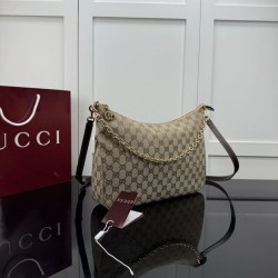 Replica Borsa a tracolla Gucci Lady Lunetta Chain A0060A Marrone Imitazioni Replica perfette Borsa a tracolla Gucci Lady Lunetta Chain A0060A Marrone