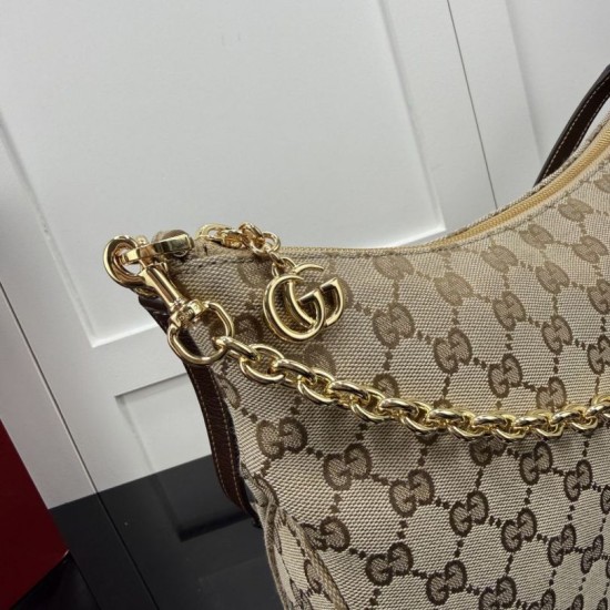 Replica Borsa a tracolla Gucci Lady Lunetta Chain A0060A Marrone Imitazioni Replica perfette Borsa a tracolla Gucci Lady Lunetta Chain A0060A Marrone