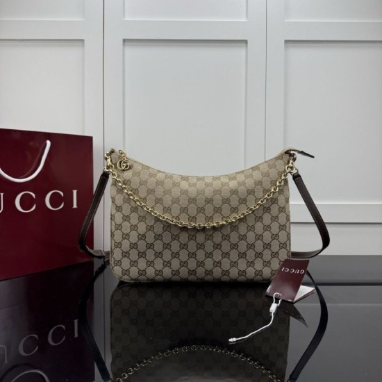 Replica Borsa a tracolla Gucci Lady Lunetta Chain A0060A Marrone Imitazioni Replica perfette Borsa a tracolla Gucci Lady Lunetta Chain A0060A Marrone