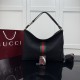 Replica Borsa tote grande Gucci Giglio A008NS tela GG nera Imitazioni Replica perfette Borsa tote grande Gucci Giglio A008NS tela GG nera