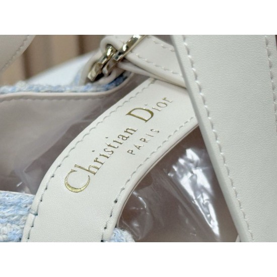Replica Borsa tote verticale Dior Tweed Toujours motivo Cannage Blu Imitazioni Replica perfette Borsa tote verticale Dior Tweed Toujours motivo Cannage Blu