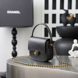 Replica Borsa Chanel Mini Flap con manico superiore AS6424 Nero Imitazioni Replica perfette Borsa Chanel Mini Flap con manico superiore AS6424 Nero