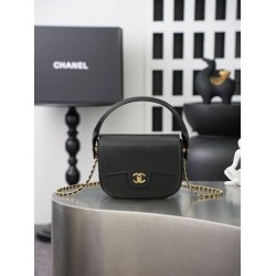 Borsa Chanel Mini Flap con manico superiore AS6424 Nero