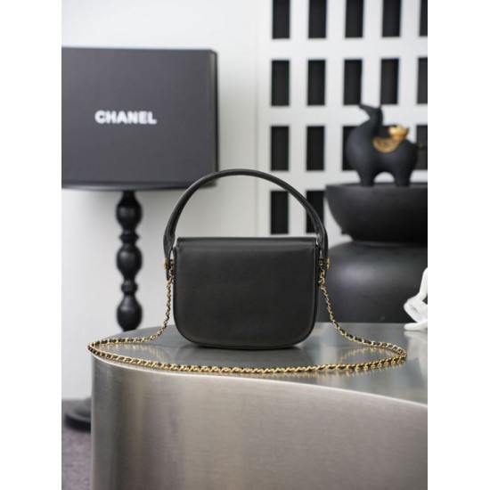 Replica Borsa Chanel Mini Flap con manico superiore AS6424 Nero Imitazioni Replica perfette Borsa Chanel Mini Flap con manico superiore AS6424 Nero