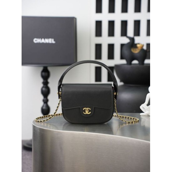 Replica Borsa Chanel Mini Flap con manico superiore AS6424 Nero Imitazioni Replica perfette Borsa Chanel Mini Flap con manico superiore AS6424 Nero